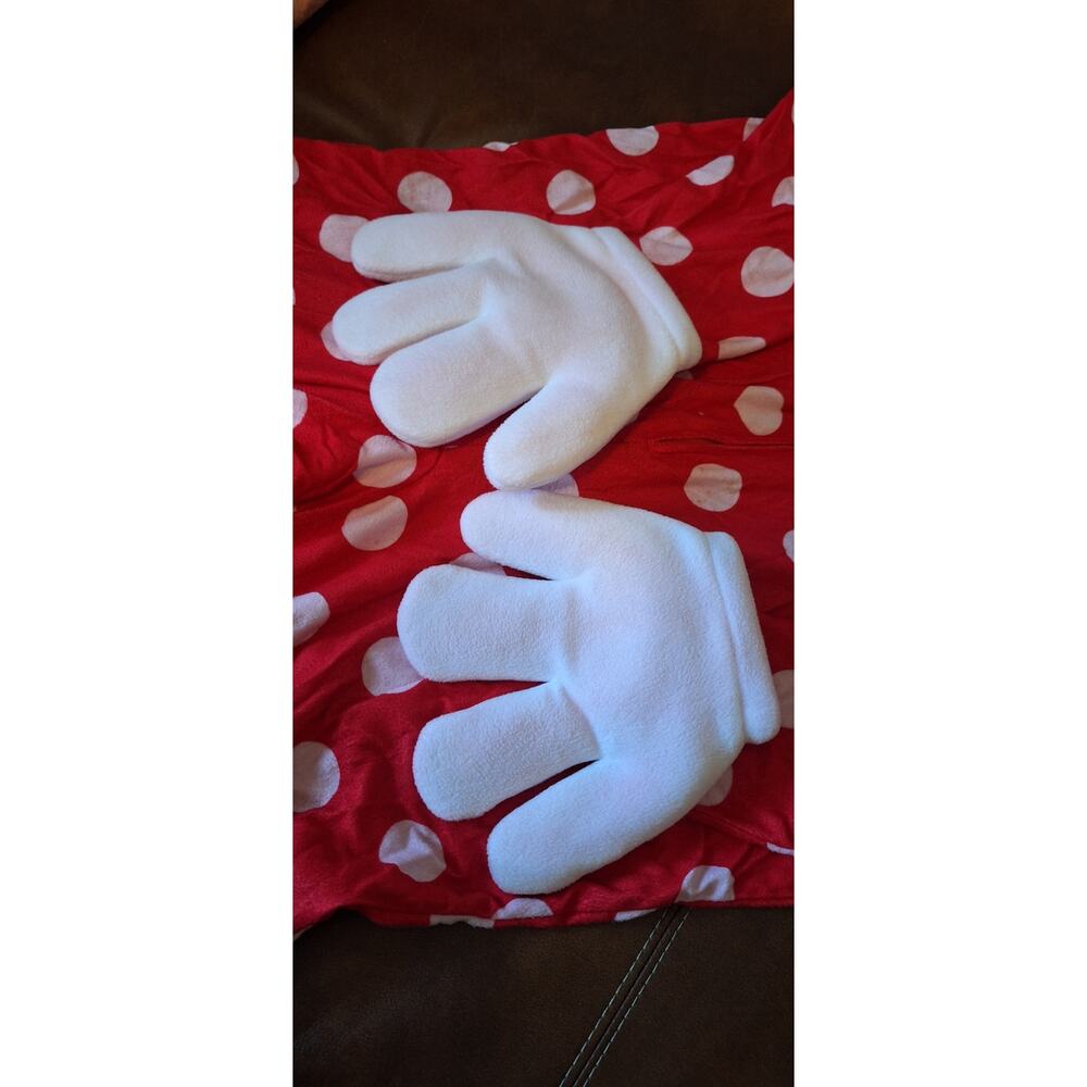 Spirit Halloween Minnie Mouse Adult Costume Jumpsuit L XL Onesie Gloves Disney - Picture 6 of 14